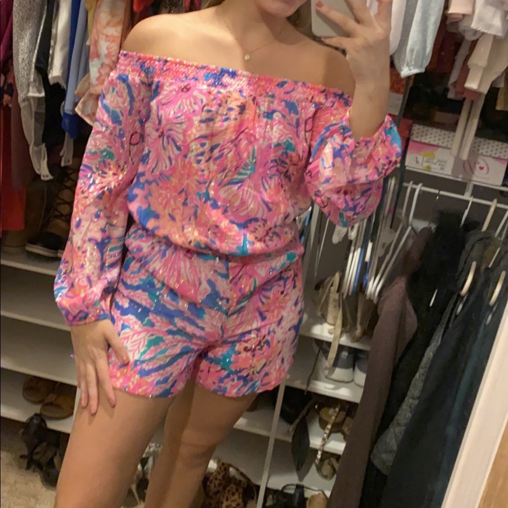 Lilly Pulitzer off shoulder Romper